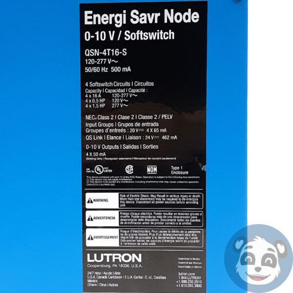 LUTRON QSN-4T16-S Softswitch Energi Saver Node - "A" - Image 6