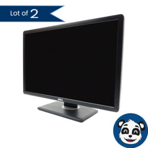 Lot of 2 Dell P2213F 22” LCD Monitors Full HD 1080p VGA DP w/ Stands Cables