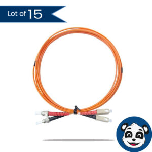 Lot of 15 Monoprice OM1 Fiber Optic Cable 5m LC-ST 62.5/125 Multimode Duplex
