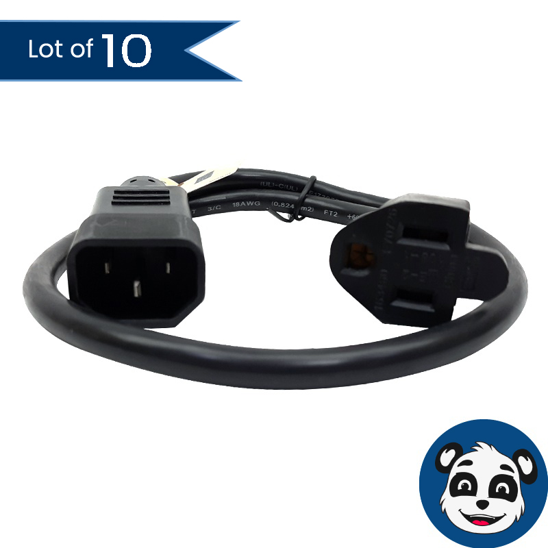 Lot of 10 C14 to 5-15R Power Adapter Cords, TRIPP LITE P002-002-10A - "NEW"