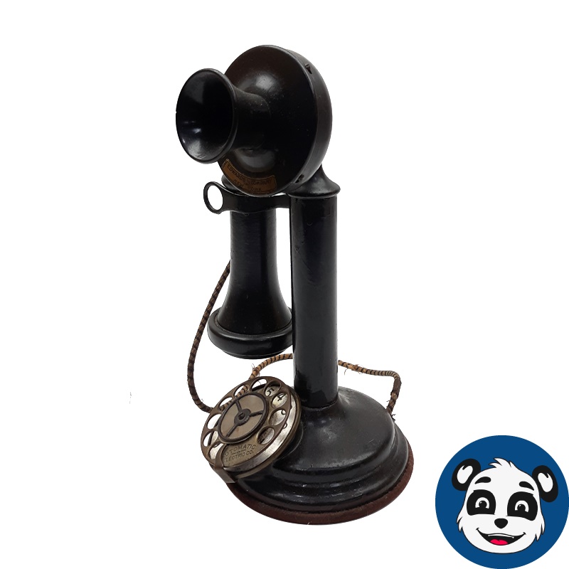 Vintage Candlestick Telephone Black Rotary Desk Phone Antique Style - "B"