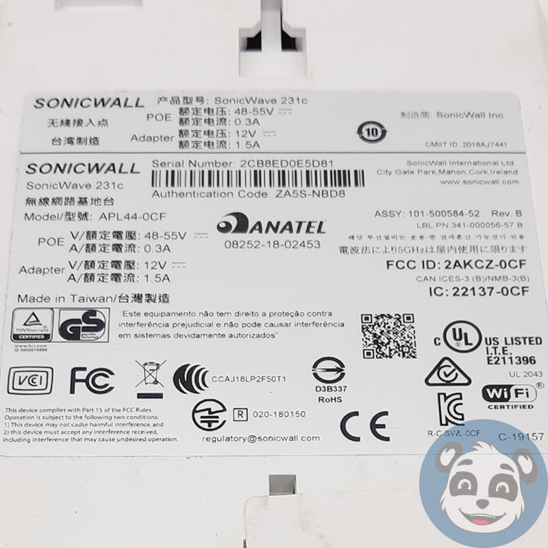 SONICWALL SonicWave 231c APL44-0CF Access Point, No PSU, with Injector - "B" - Image 5