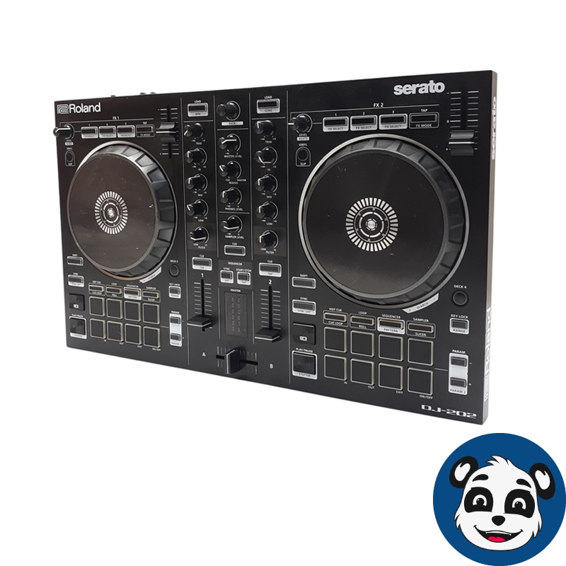 ROLAND DJ-202 2-Ch Serato DJ USB MIDI Sequencer Controller w/ USB Cable, "B"